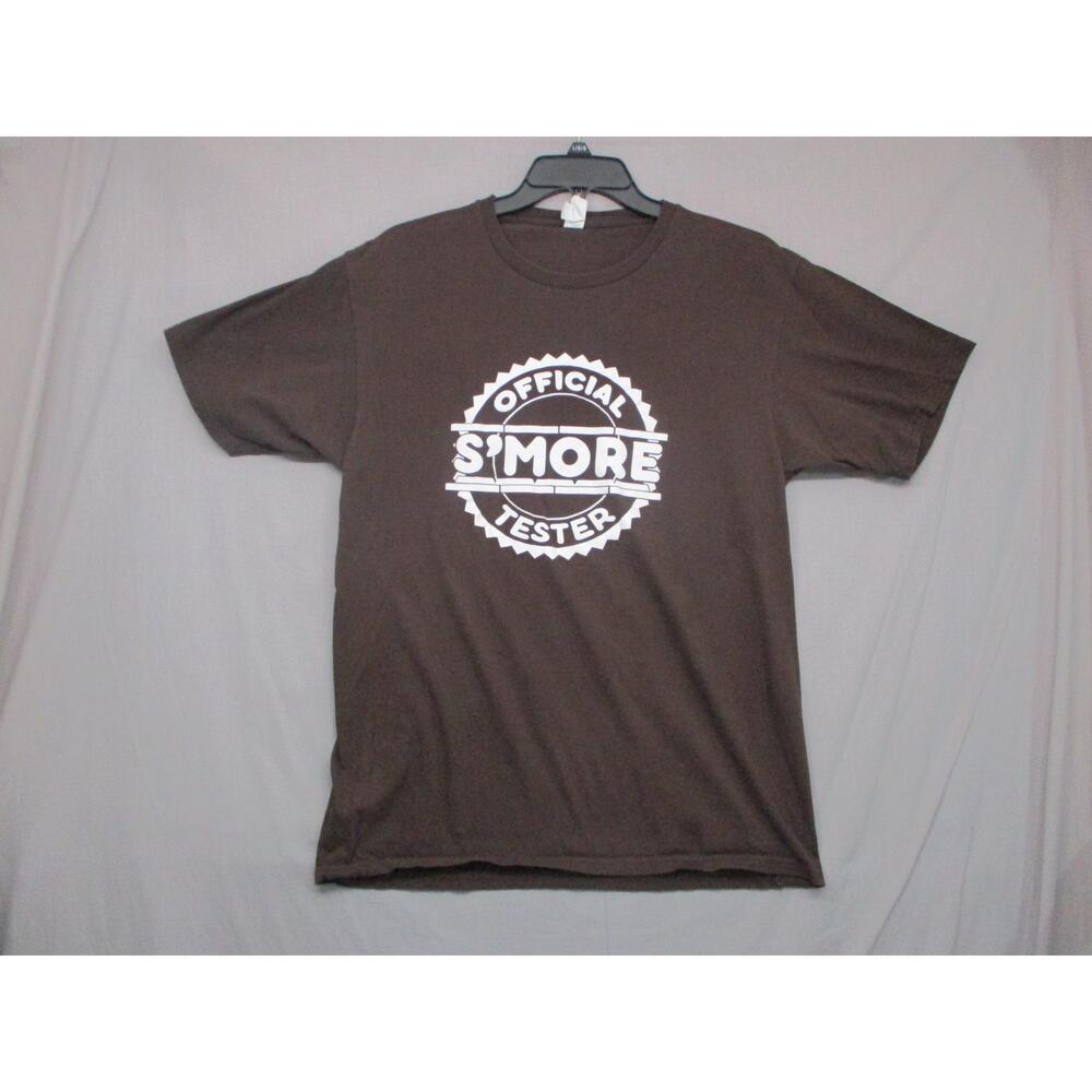 Port & Company Brown Graphic Print Crew Neck‎ T-Shirt Unisex Size Medium
